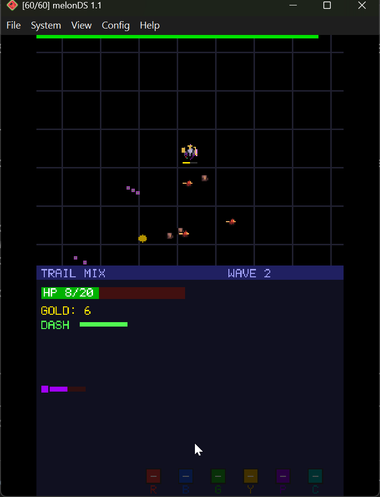 A busier wave with more enemies and companion fire filling the arena.